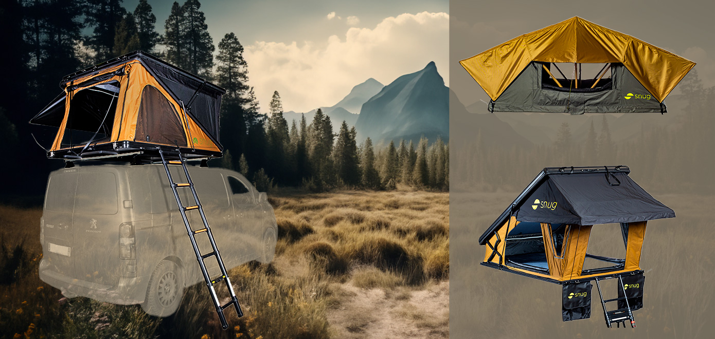 RoadTripEquipement-Tente-Toit-Snug-Vanlife RoadTrip Équipement, boutique en ligne d'équipement et accessoires pour 4x4 et van. Gamme complète de tentes de toit Snug et accessoires.