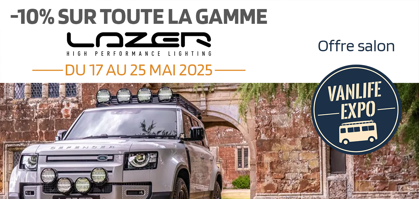 Slider_-10%Lazer-Vanlife2025 -10 % sur tous les produits de la gamme Lazer du 17 au 25 mai 2025