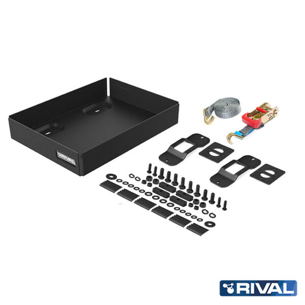 SUPPORT PORTE JERRYCAN DOUBLE POUR GALERIE MODULABLE RIVAL